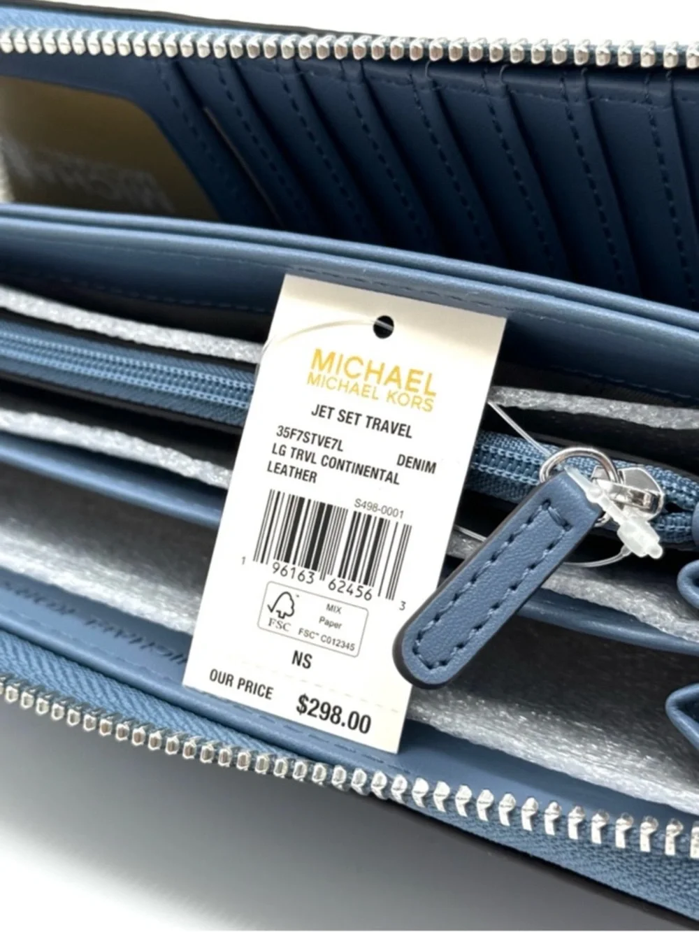 Michael Kors Large Continental Wallet Denim Blue